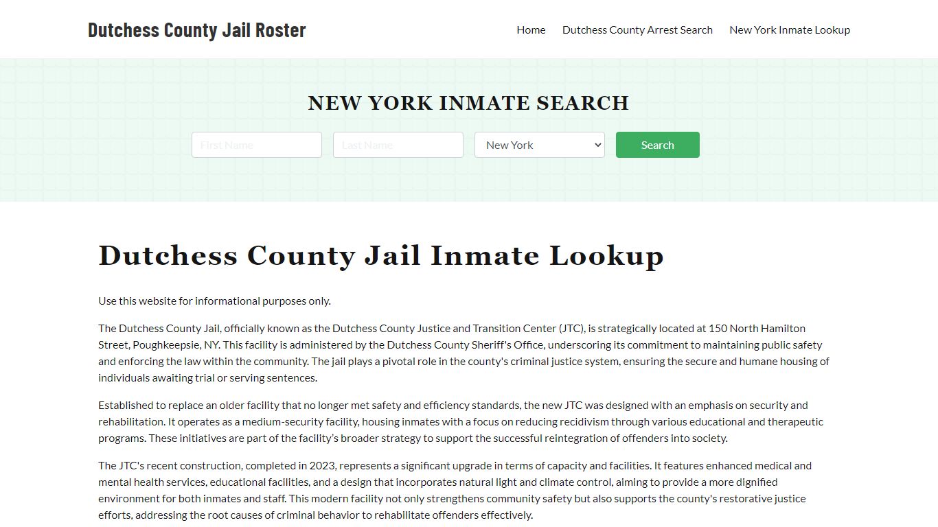 Dutchess County Jail Roster Lookup, NY, Inmate Search