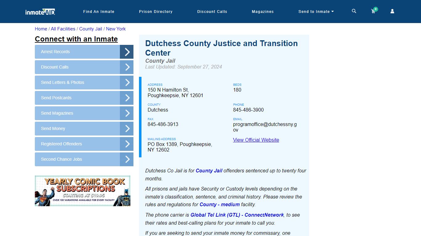 Dutchess County Justice and Transition Center - Inmate Locator